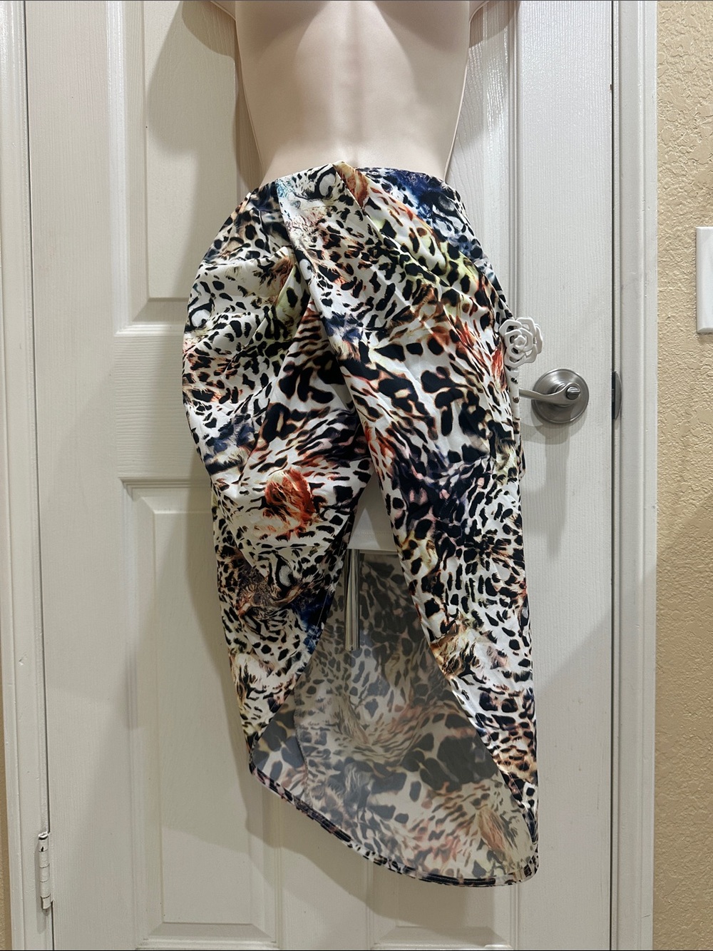 Angels Multi-Color Asymmetrical Animal-Print Wrap Skirt